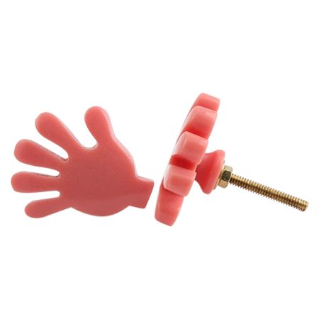 Pink Resin Fingers Cabinet Knob