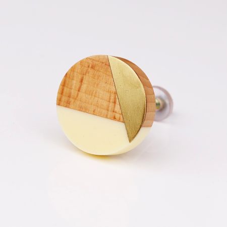 Round Wooden and Resin Knob