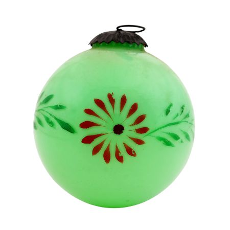 Set Of 3 piece Green Round Flower Christmas Hanging