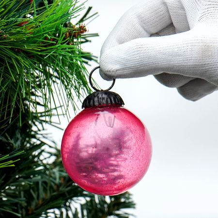 Set Of 4 piecePink Round Small Christmas Hanging