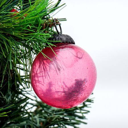 Set Of 4 piecePink Round Small Christmas Hanging