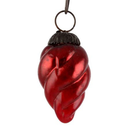 Set Of 4 piece Red Striped Tiny Christmas Hanging