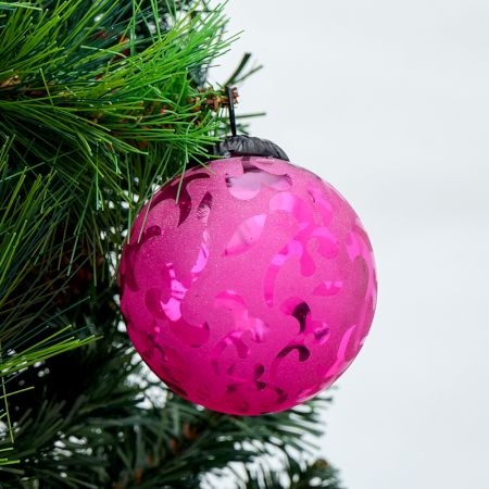 Pink Flower Round Christmas Hanging Online