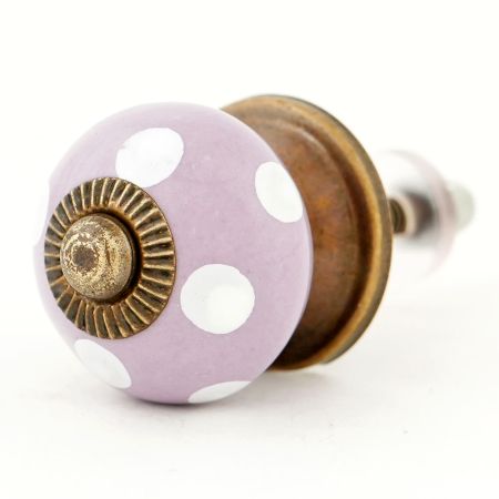 Light Purple Polka Dot Small Dresser Knob