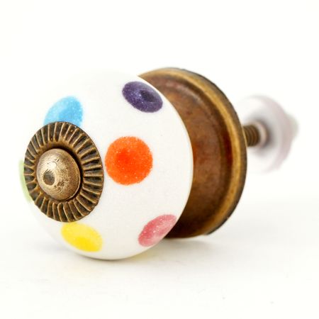 Multicolor Polka Dot Small Ceramic Drawer Knob