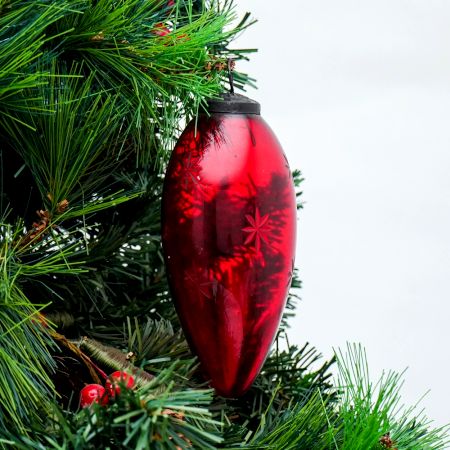 Set Of 1 piece Daikon Red Star Cut Christmas Hanging