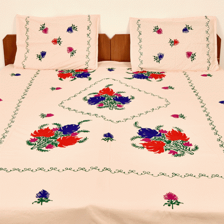 Peach Cotton Bedspread(Pack of 1 piece)