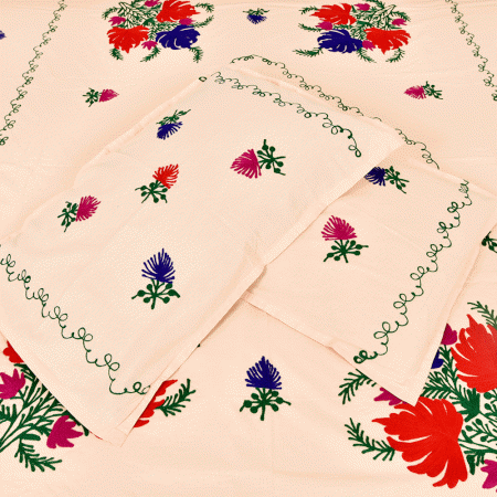 Peach Cotton Bedspread(Pack of 1 piece)