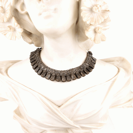Metal Alloy Choker With Oxidised Silver Finish(Pack of 1 Piece)