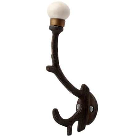 Solid Cream Ceramic Tree Hooks-EHG-92