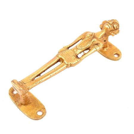 Carved Tribal Figurine Golden Door Handle
