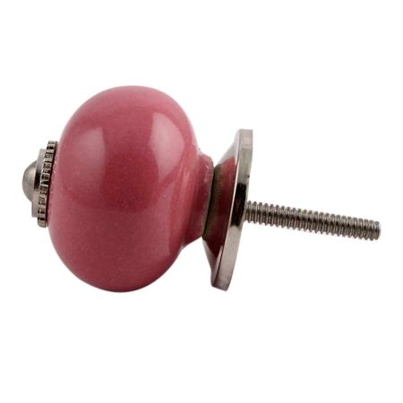 Dark Pink Silver Fitting Ceramic Cabinet Knob