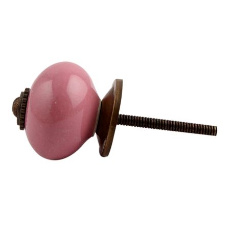 Pink Round Antique Fitting Ceramic Drawer Knob