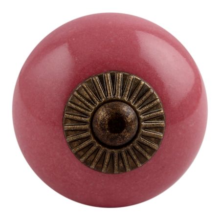 Dark Pink Antique Fitting Ceramic Drawer Knob