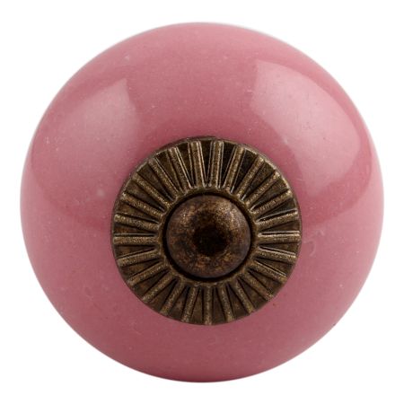 Pink Round Antique Fitting Ceramic Dresser Knob