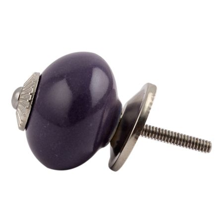 Purple Round Silver Fitting Ceramic Cabinet Knob Online