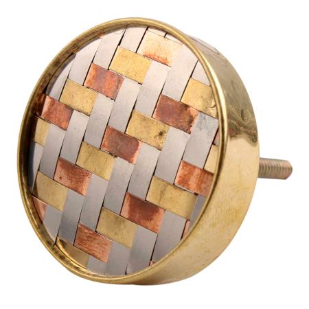 Silver Round Metal and Wooden Drawer Knobs Online