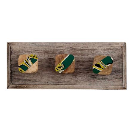 Square Metal and Wooden Hooks