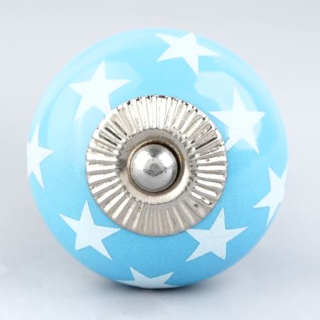 Turquoise Star Ceramic Cabinet Knob