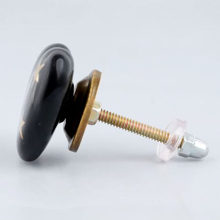 Golden Star Heart Ceramic Cabinet Knob