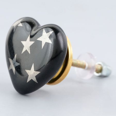 Silver Star Heart Ceramic Drawer Knob Online