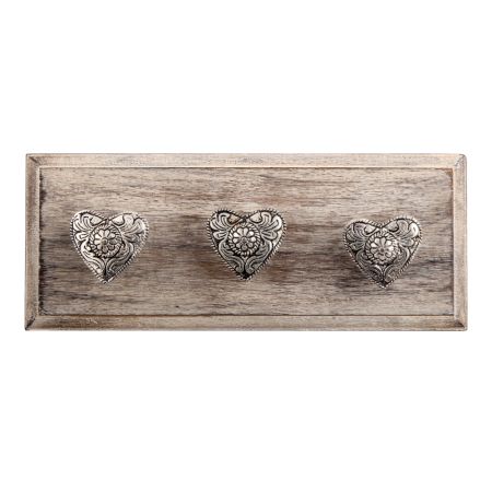 Aluminium Heart Shape Wooden Hooks