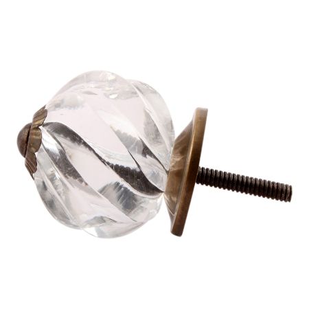 Clear Interior Cut Glass Knobs