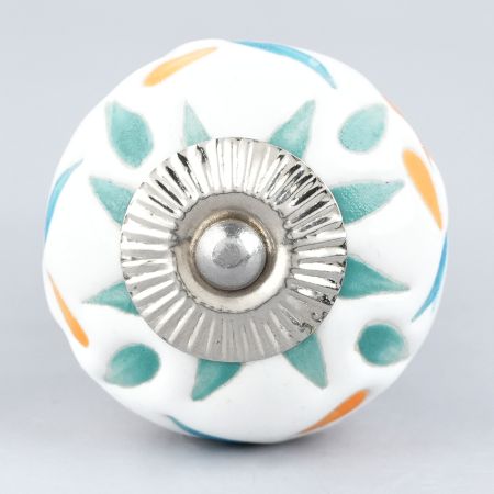 Three Color Leaf Etched Ceramic Knobs