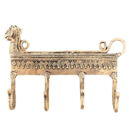 Monkey Tribal 4 Brass Wall Hooks