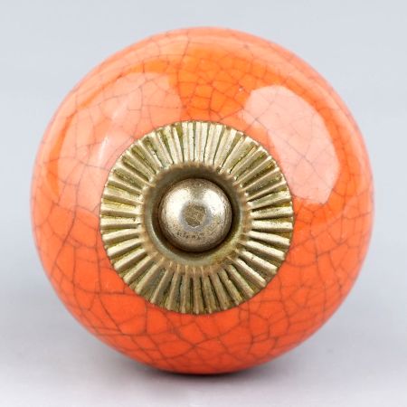 Orange Black Crackle Cabinet Knob
