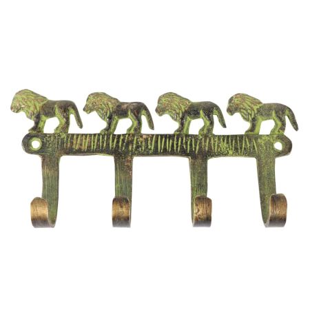 Lion Design 4 BrassÂ Hooks