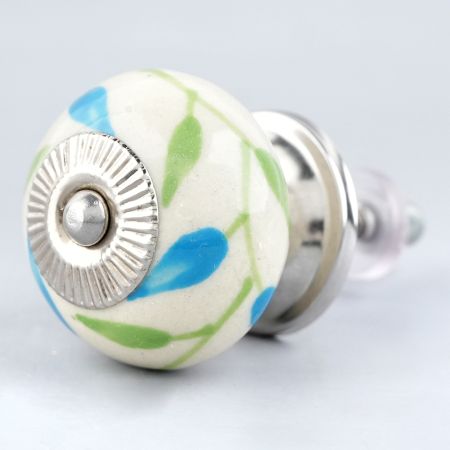 Green Blue Leaf Knob
