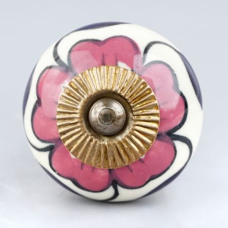 Maroon Flower Knob