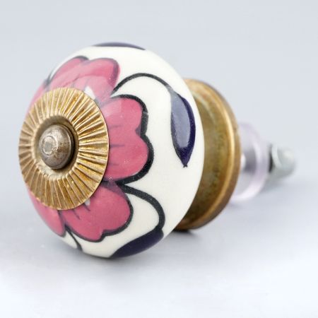 Maroon Flower Knob