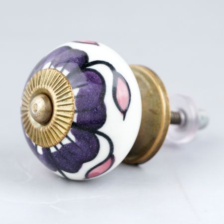 Purple Flower Knob