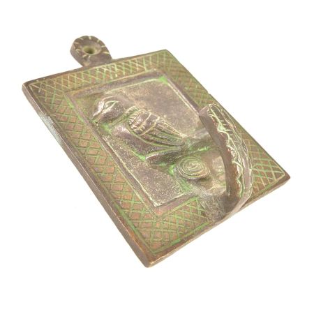 Brass Bird Face Framed Single Wall Hooks