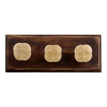Golden Flower Bone Wooden Hooks