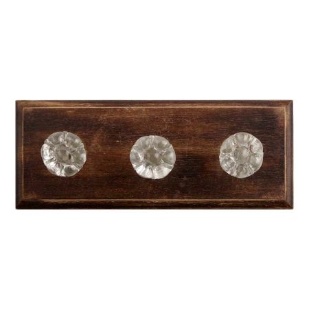 Clear Glass Wooden Hooks