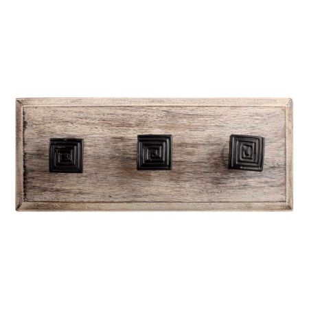 Black Restoration Metal Wooden Hooks