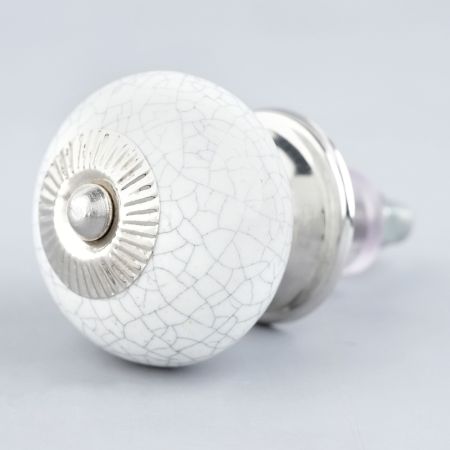 White Crackle Ceramic Cabinet Knob Online