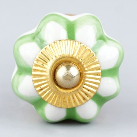Pea Green Sunflower Medium Knob