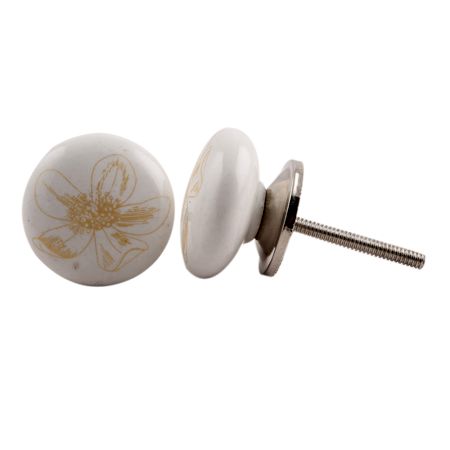 Golden Lilium Flat Knob