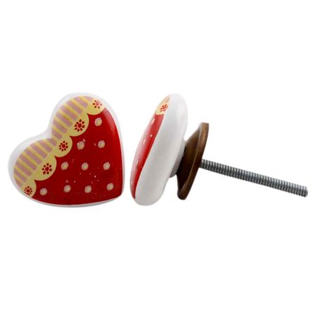 Red Heart Ceramic Knob