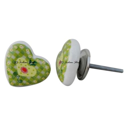 Leaf Heart Ceramic Knob