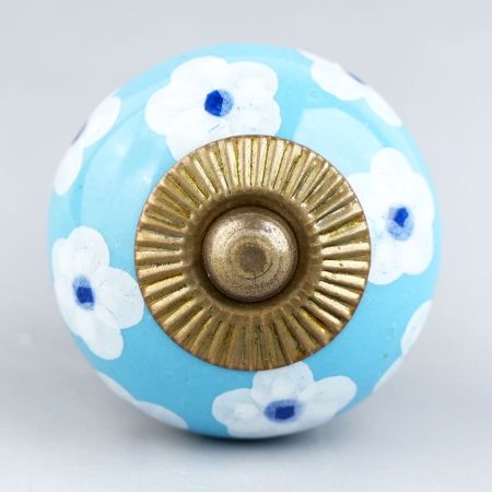 Sky Blue Flower Knob