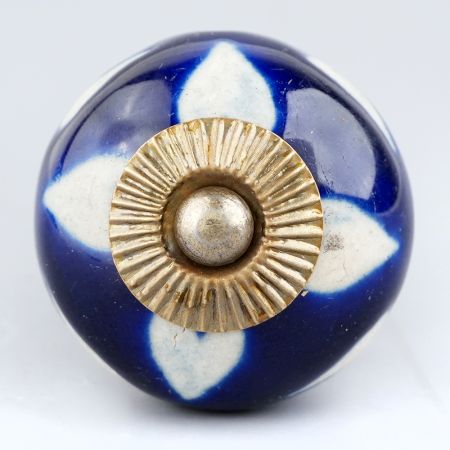 Navy Blue Etched Ceramic Knob-07