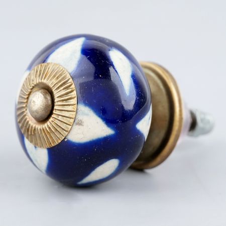 Navy Blue Etched Ceramic Knob-07