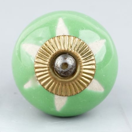 Pea Green Etched Ceramic Knob-10