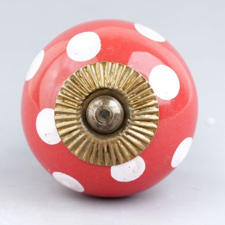 Red Etched Ceramic Knob 14