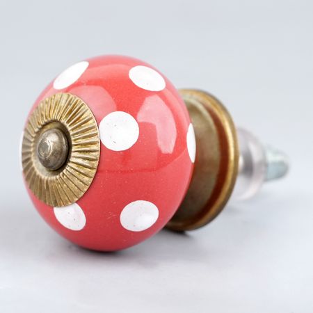 Red Etched Ceramic Knob 14